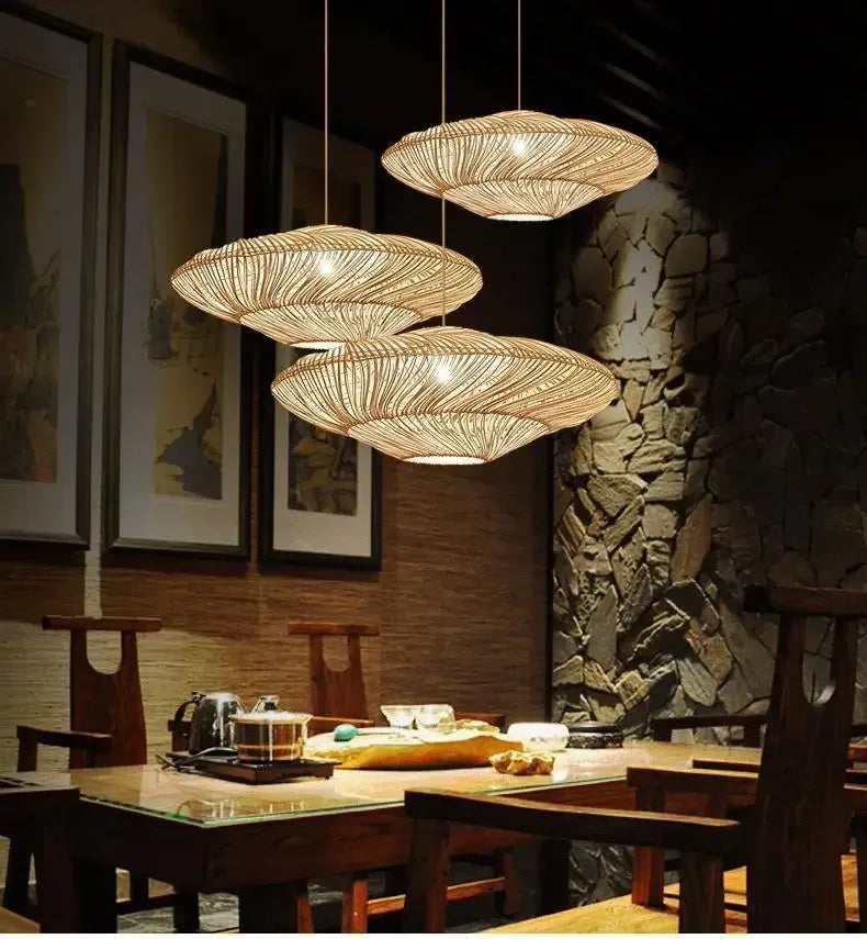 Rattan Chandelier Large