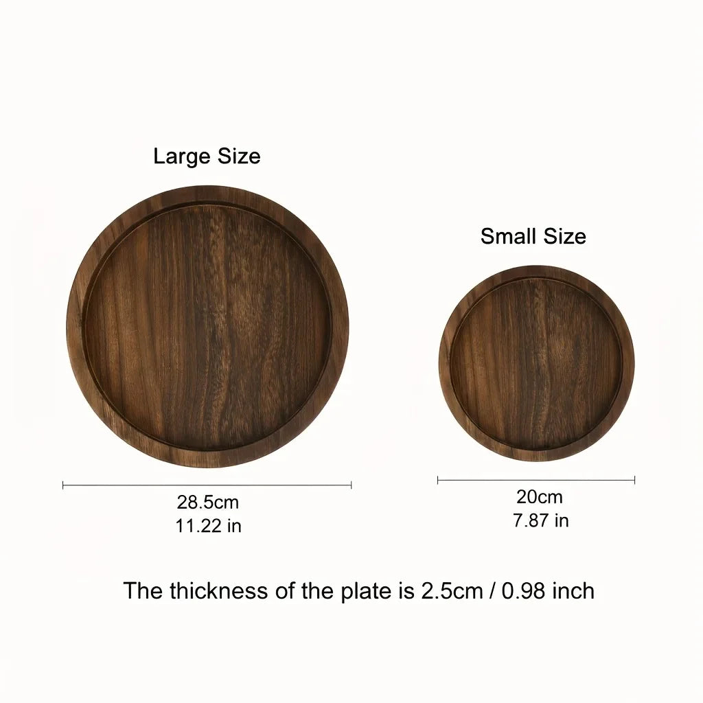 Serving Tray - Farmhouse Wood Round