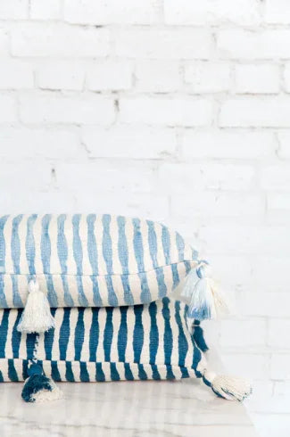 Antigua Pillow - Dark Teal Blue Archive New York