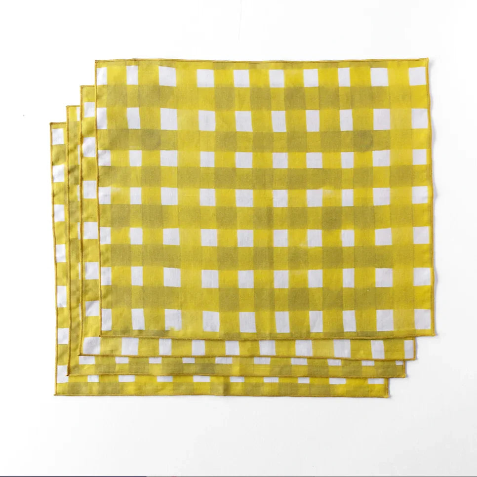 Yellow Cross Hatch Placemat www.goldie-home.com