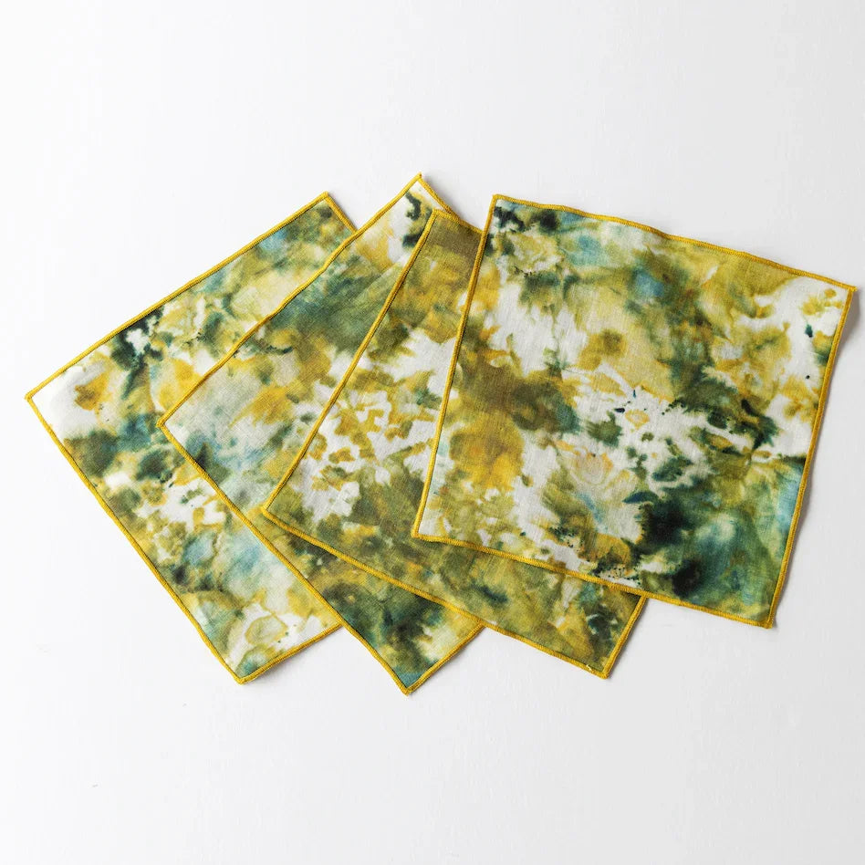 Green Marble Cocktail Napkin Set www.goldie-home.com