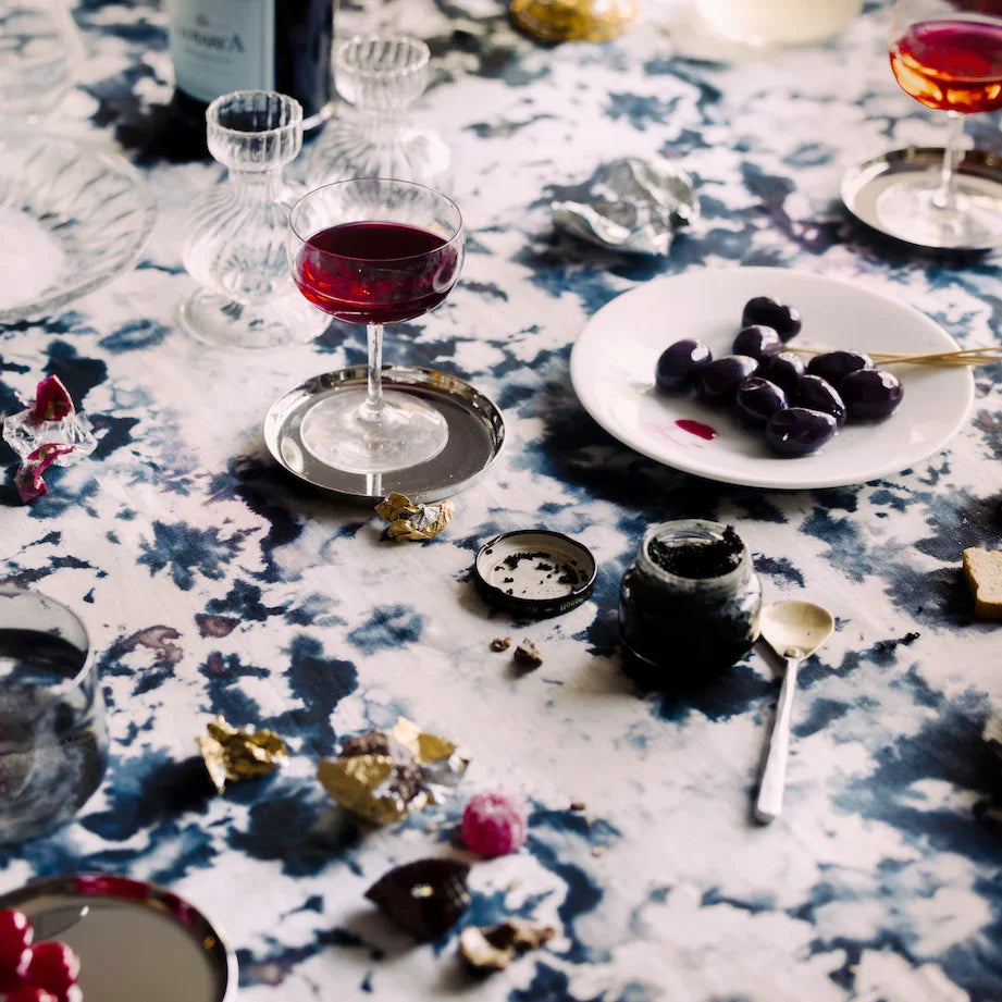 Grey Marble Tablecloth www.goldie-home.com