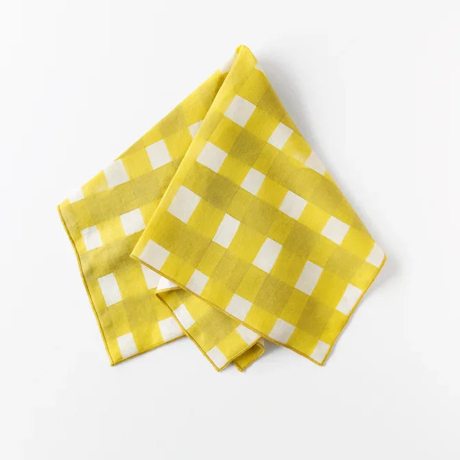 Yellow Cross-Hatch Napkin www.goldie-home.com