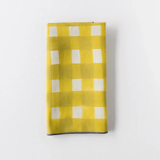 Yellow Cross-Hatch Napkin www.goldie-home.com