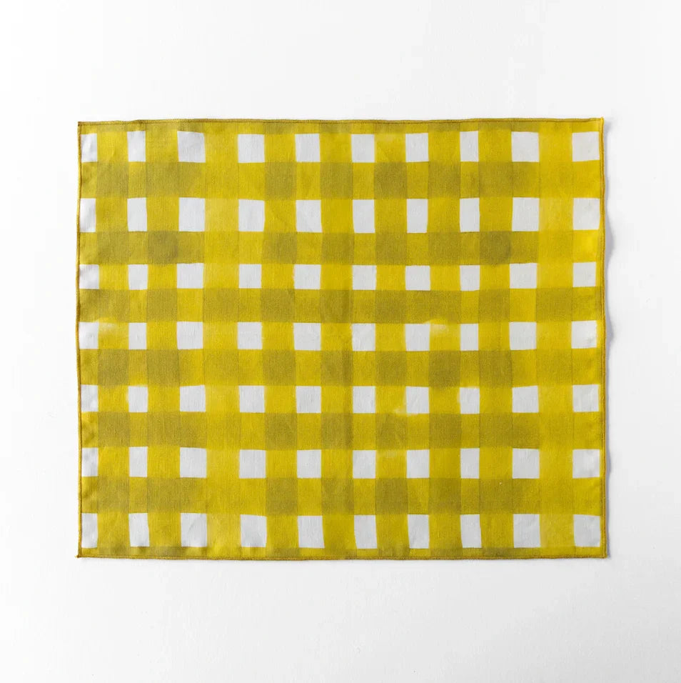 Yellow Cross Hatch Placemat www.goldie-home.com