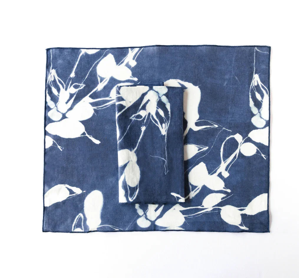 Porto Print in Indigo Placemat www.goldie-home.com