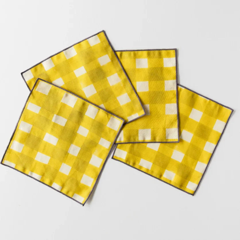 Yellow Cocktail Napkins www.goldie-home.com