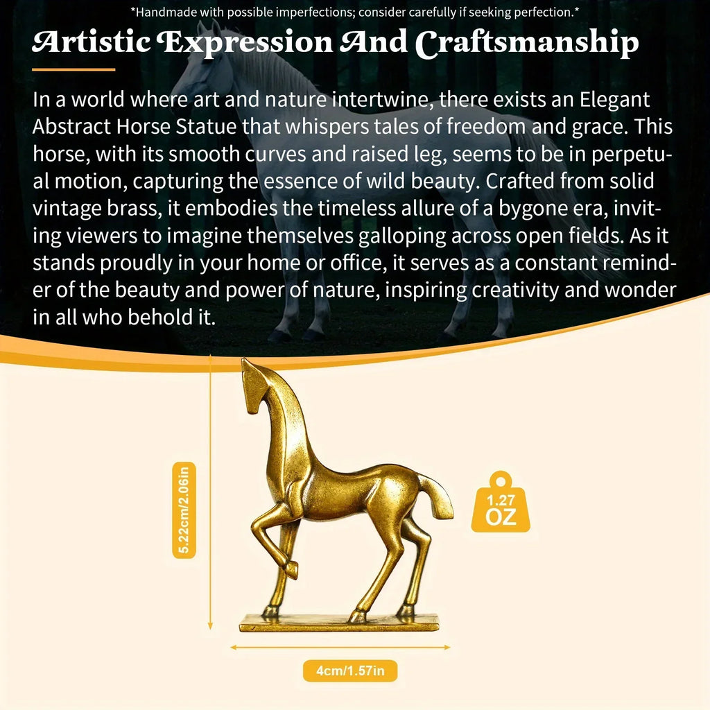 Sculpture - Abstract Brass Horse | Brass Horse Sculpture | scale view | Abstract home decor | House of Avana
