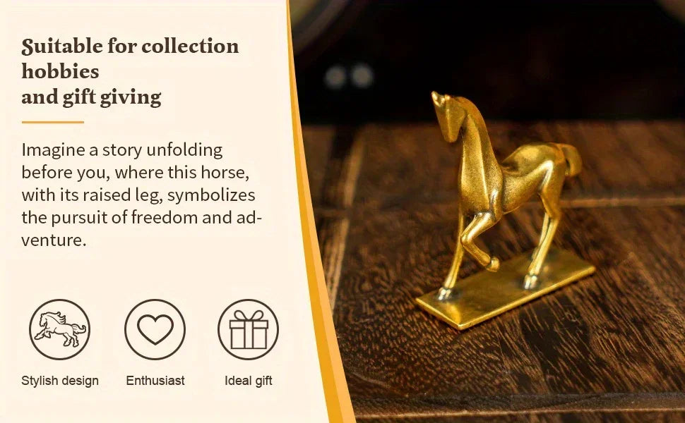 Sculpture - Abstract Brass Horse | Brass Horse Sculpture | base detail | Abstract home decor | House of Avana