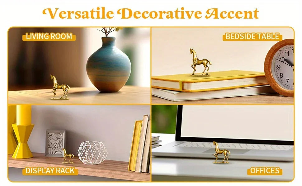 Sculpture - Abstract Brass Horse | Brass Horse Sculpture | room setting | Abstract home decor | House of Avana