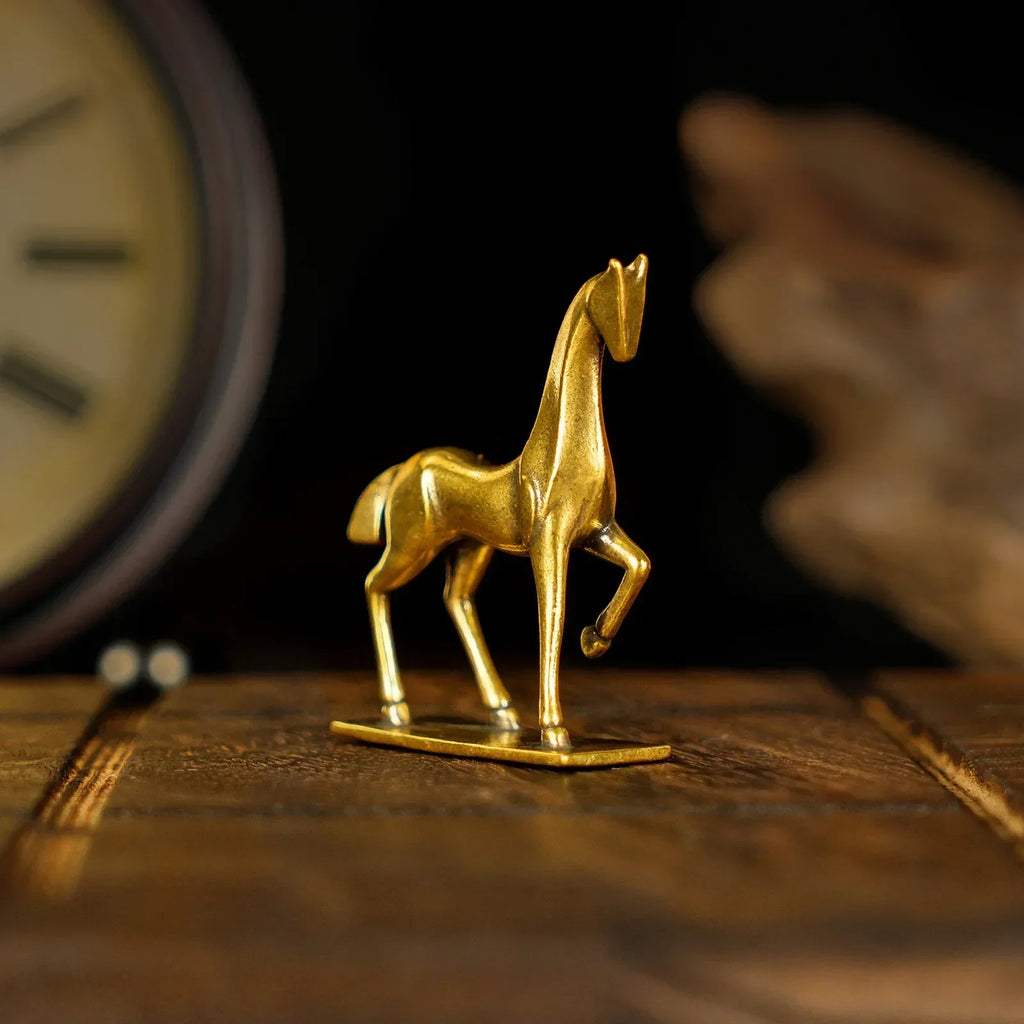 Sculpture - Abstract Brass Horse | Brass Horse Sculpture | detail view | Abstract home decor | House of Avana