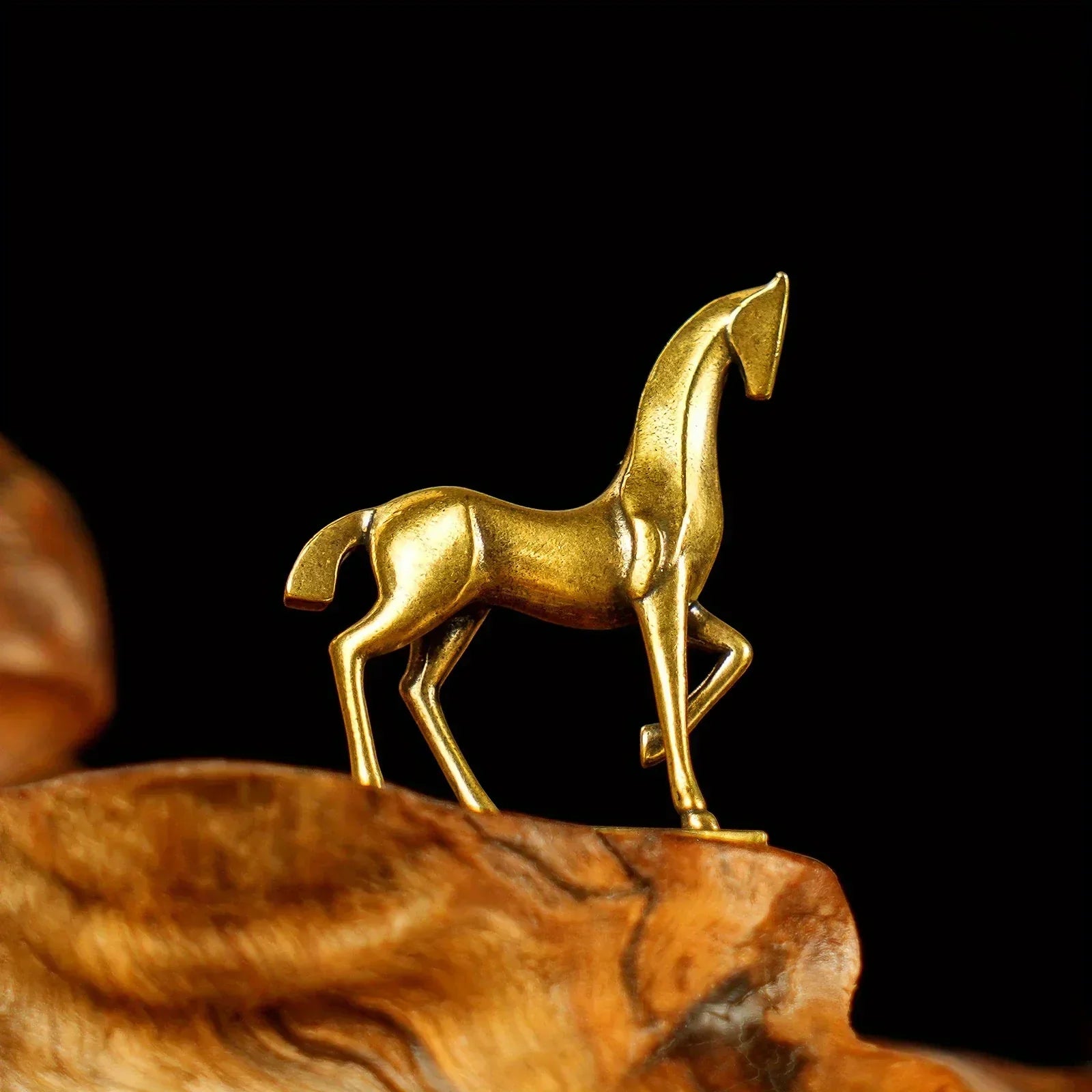 Sculpture - Abstract Brass Horse | Brass Horse Sculpture | angle view | Abstract home decor | House of Avana