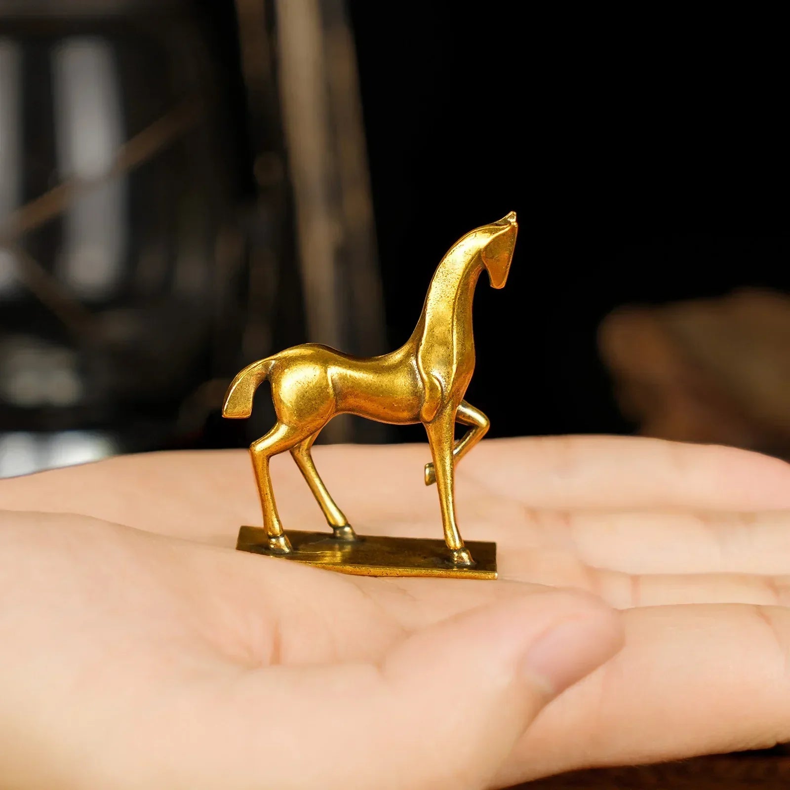 Sculpture - Abstract Brass Horse | Brass Horse Sculpture | top view | Abstract home decor | House of Avana