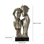 Vilead Resin Abstract Couple Sculptures Lovers Statue Home Living Room Tabletop Decoration Accessories Retro Art Decor Figure - House Of Avana
