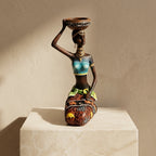 Tribal Candle Holder - Minimalist Iron Figurine Sculpture Decor