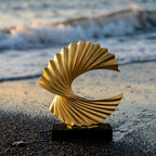 Modern Gold Wave Abstract Sculpture - Home Art Deco
