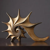 Sea Snail Conch Sculpture Gold