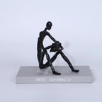 Abstract Figurine - Black Modern Cast Iron Reader
