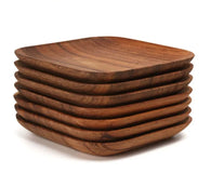 Acacia Plates Square Wooden Snack Plate Set Tableware
