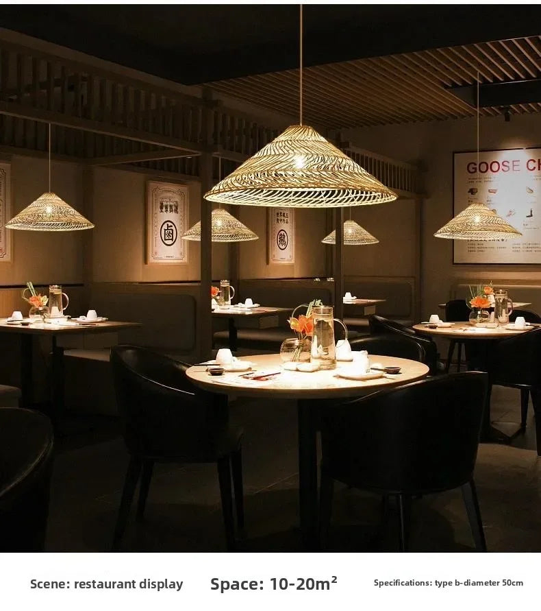 Rattan Chandelier Large