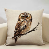Watercolor Owl Print Cushion Cover