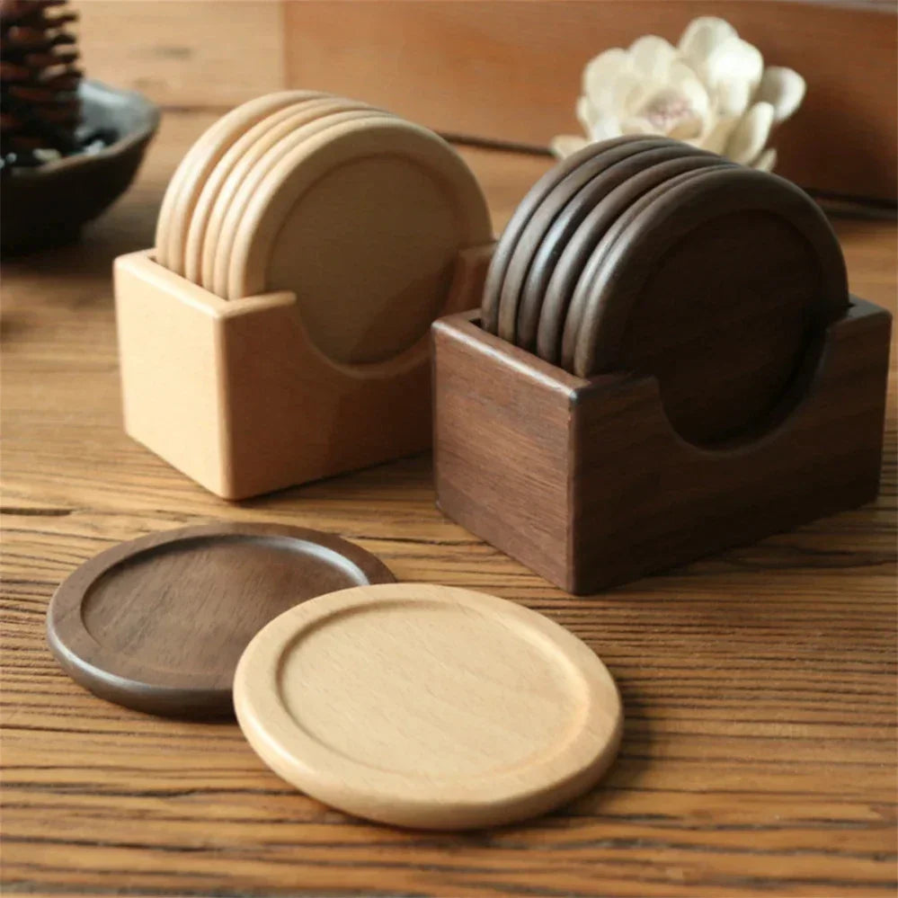 Coasters - Insulated Walnut Wood Round