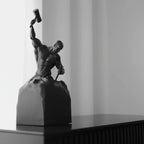 Self-Made Man Modern Muscular Black and White Sculpture Figurine