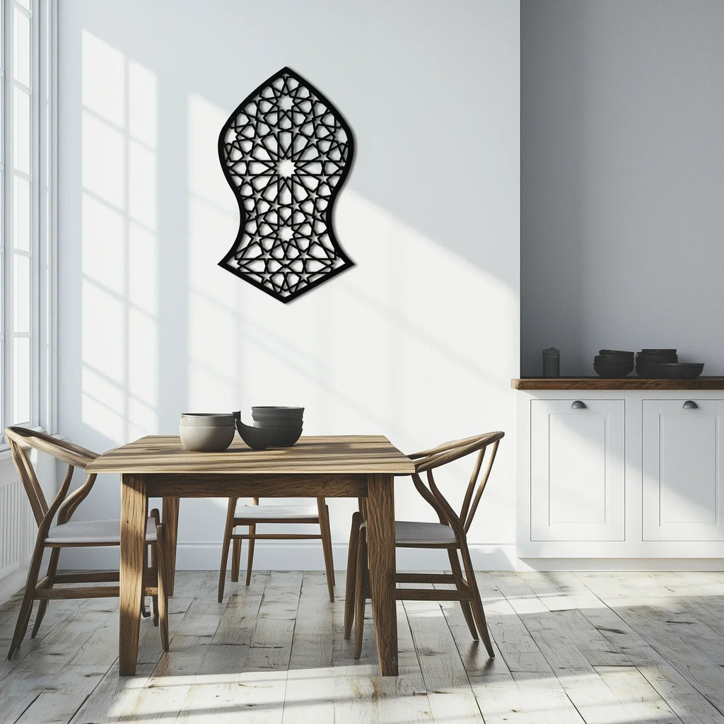 Seljuk Pattern Metal Wall Art – Timeless Geometric Elegance - KAF245 Peony Atelier