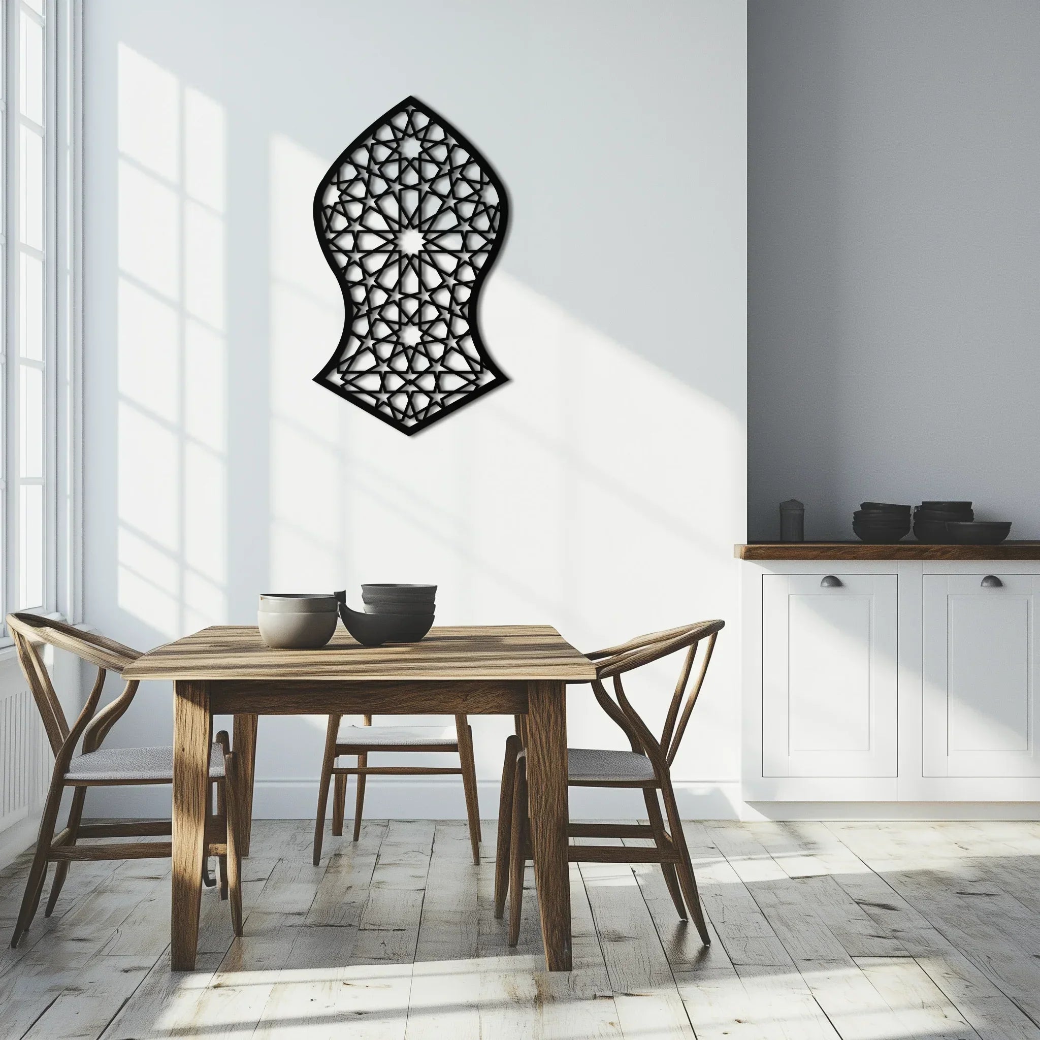 Seljuk Pattern Metal Wall Art – Timeless Geometric Elegance - KAF245 Peony Atelier
