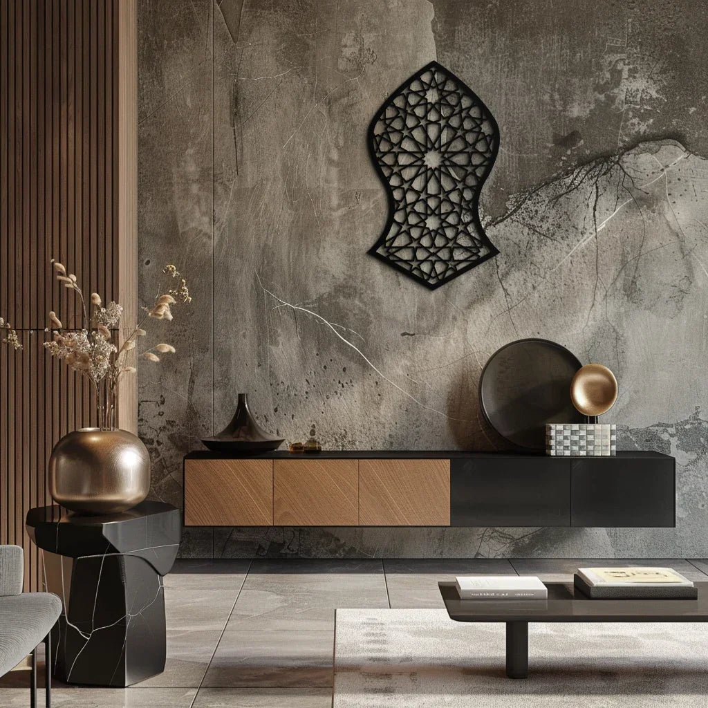 Seljuk Pattern Metal Wall Art – Timeless Geometric Elegance - KAF245 Peony Atelier