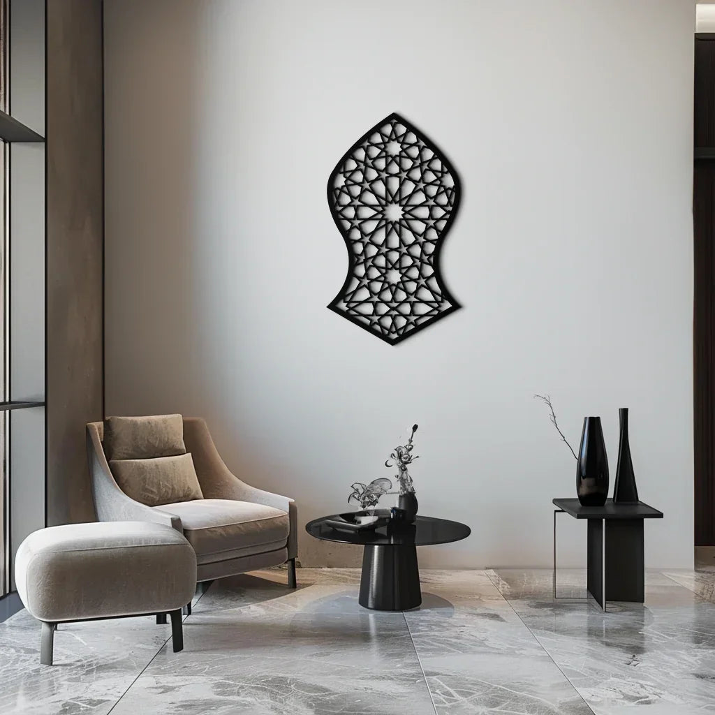Seljuk Pattern Metal Wall Art – Timeless Geometric Elegance - KAF245 Peony Atelier