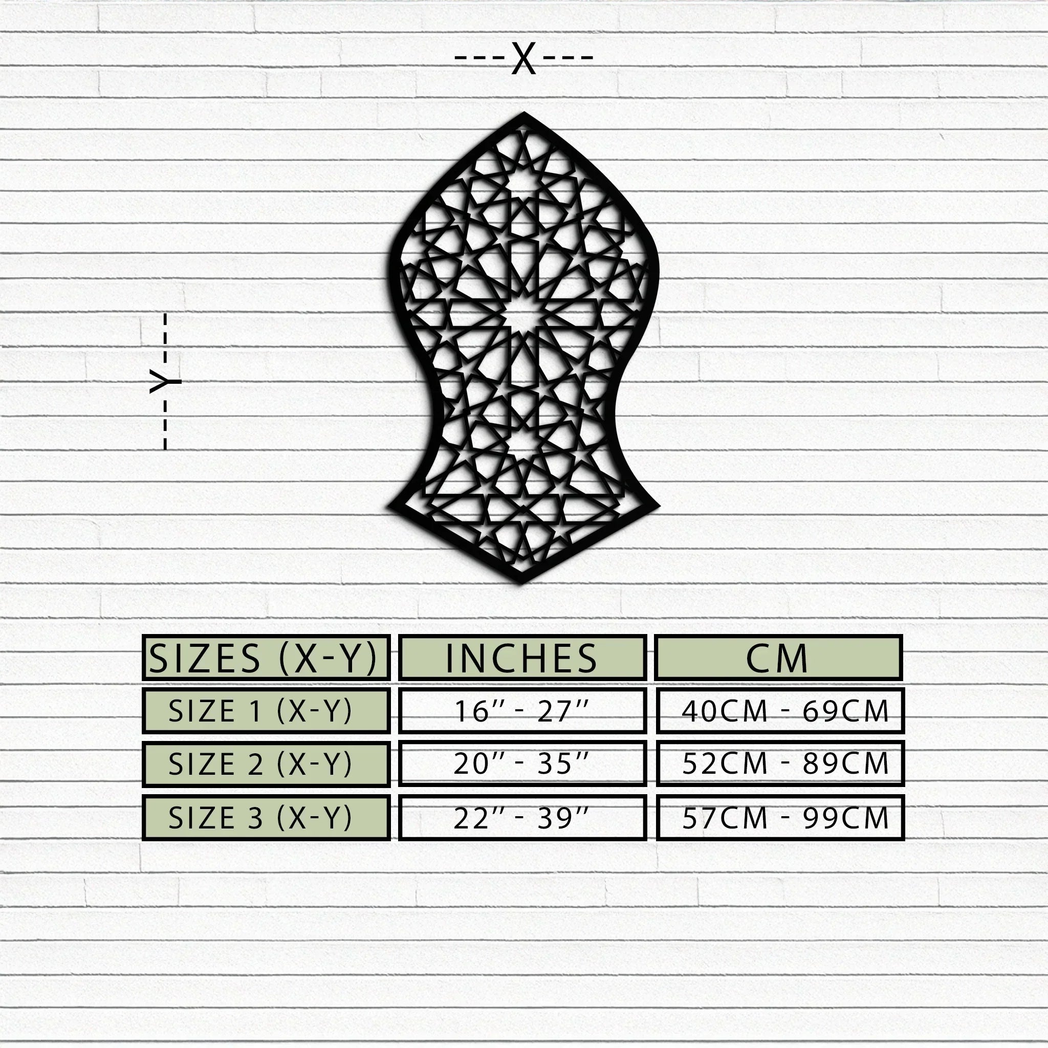 Seljuk Pattern Metal Wall Art – Timeless Geometric Elegance - KAF245 Peony Atelier