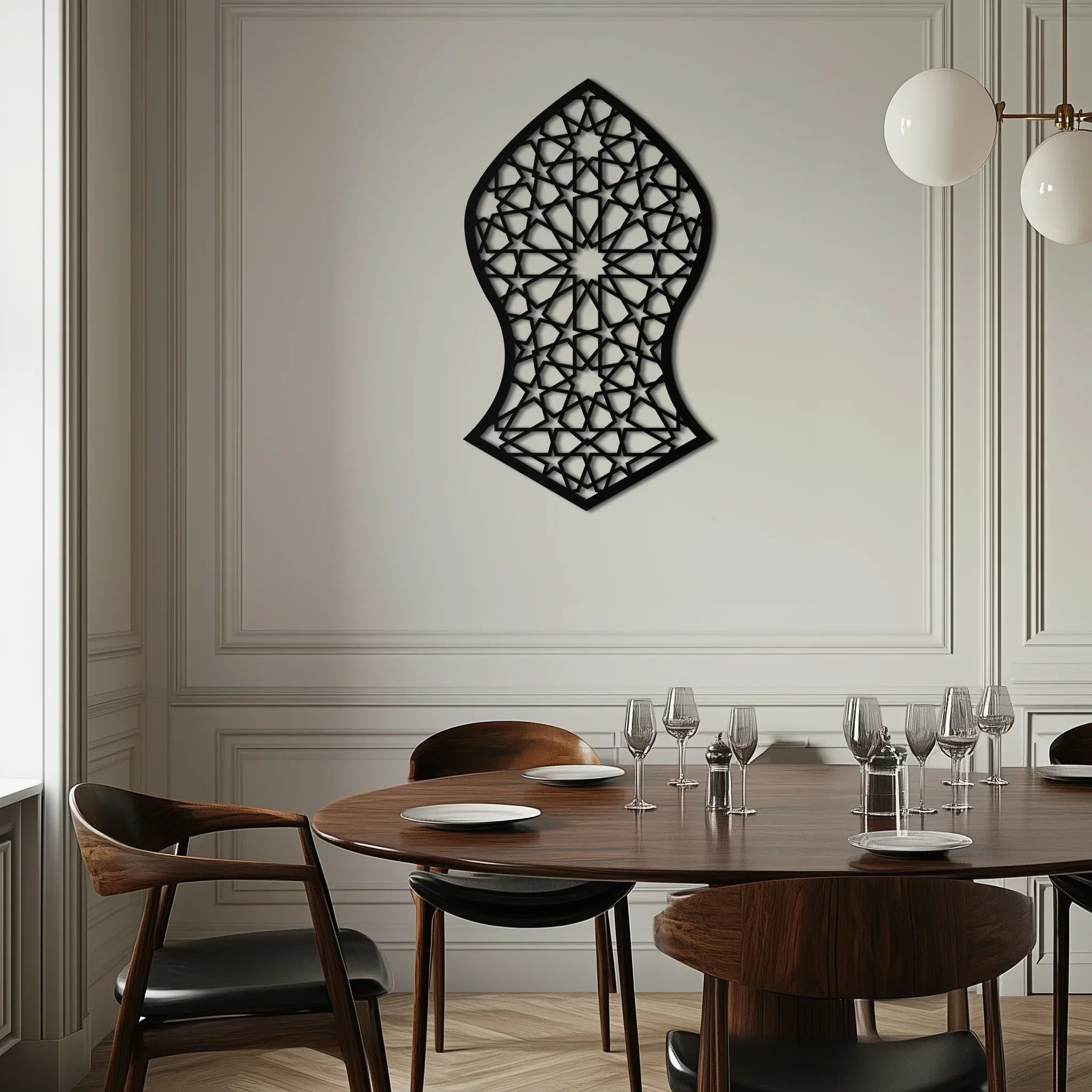 Seljuk Pattern Metal Wall Art – Timeless Geometric Elegance - KAF245 Peony Atelier