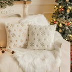 Christmas 2pcs Snowflake Pillow Cover Set, American Sequin Cushion Combo in Golden and Silvery for Sofa, Living Room & Bedroom Decorative Throw Pillsows Holiday Atmosphere Home Gift, Festive Seasonal Covers with Elegant Scand House Of Avana