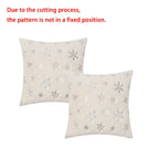 Christmas 2pcs Snowflake Pillow Cover Set, American Sequin Cushion Combo in Golden and Silvery for Sofa, Living Room & Bedroom Decorative Throw Pillsows Holiday Atmosphere Home Gift, Festive Seasonal Covers with Elegant Scand House Of Avana