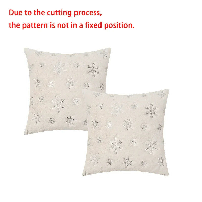 Christmas 2pcs Snowflake Pillow Cover Set, American Sequin Cushion Combo in Golden and Silvery for Sofa, Living Room & Bedroom Decorative Throw Pillsows Holiday Atmosphere Home Gift, Festive Seasonal Covers with Elegant Scand House Of Avana