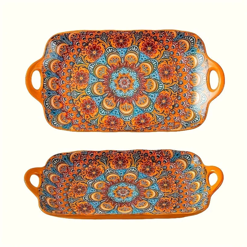 Ceramic Rectangular Serving Plates Large Size - House Of Avana [[SKU:HOA-KAC-412]]