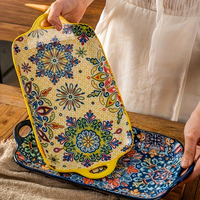 Ceramic Rectangular Serving Plates Large Size - House Of Avana [[SKU:HOA-KAC-412]]