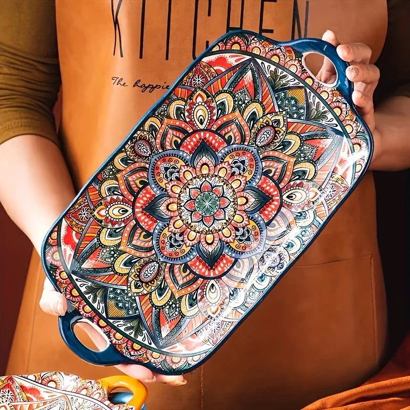 Ceramic Rectangular Serving Plates Large Size - House Of Avana [[SKU:HOA-KAC-412]]