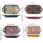 Ceramic Rectangular Serving Plates Large Size - House Of Avana [[SKU:HOA-KAC-412]]
