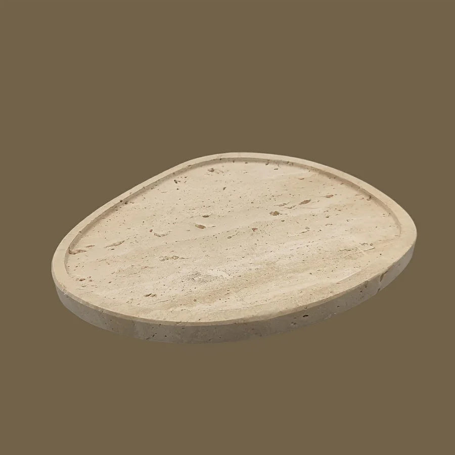 Serving Tray - Natural Yellow Stone, back view - House Of Avana