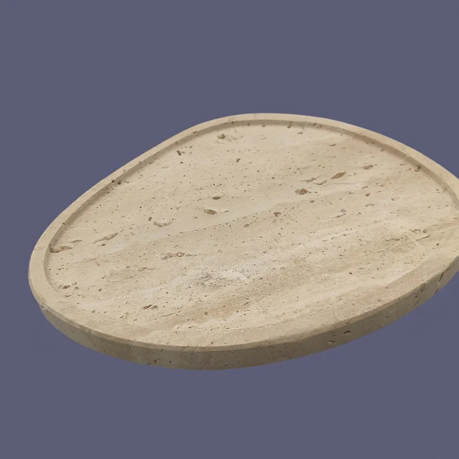 Serving Tray - Natural Yellow Stone, side view - House Of Avana