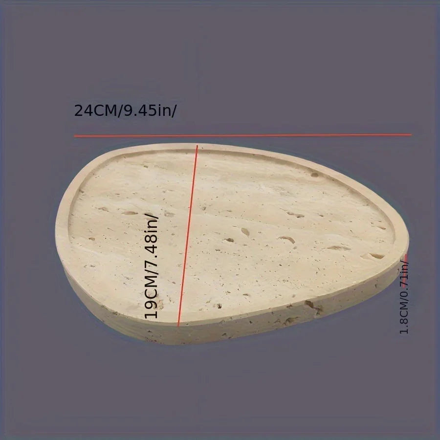 Serving Tray - Natural Yellow Stone, top view - House Of Avana [[SKU:HOA-SRV-005]]