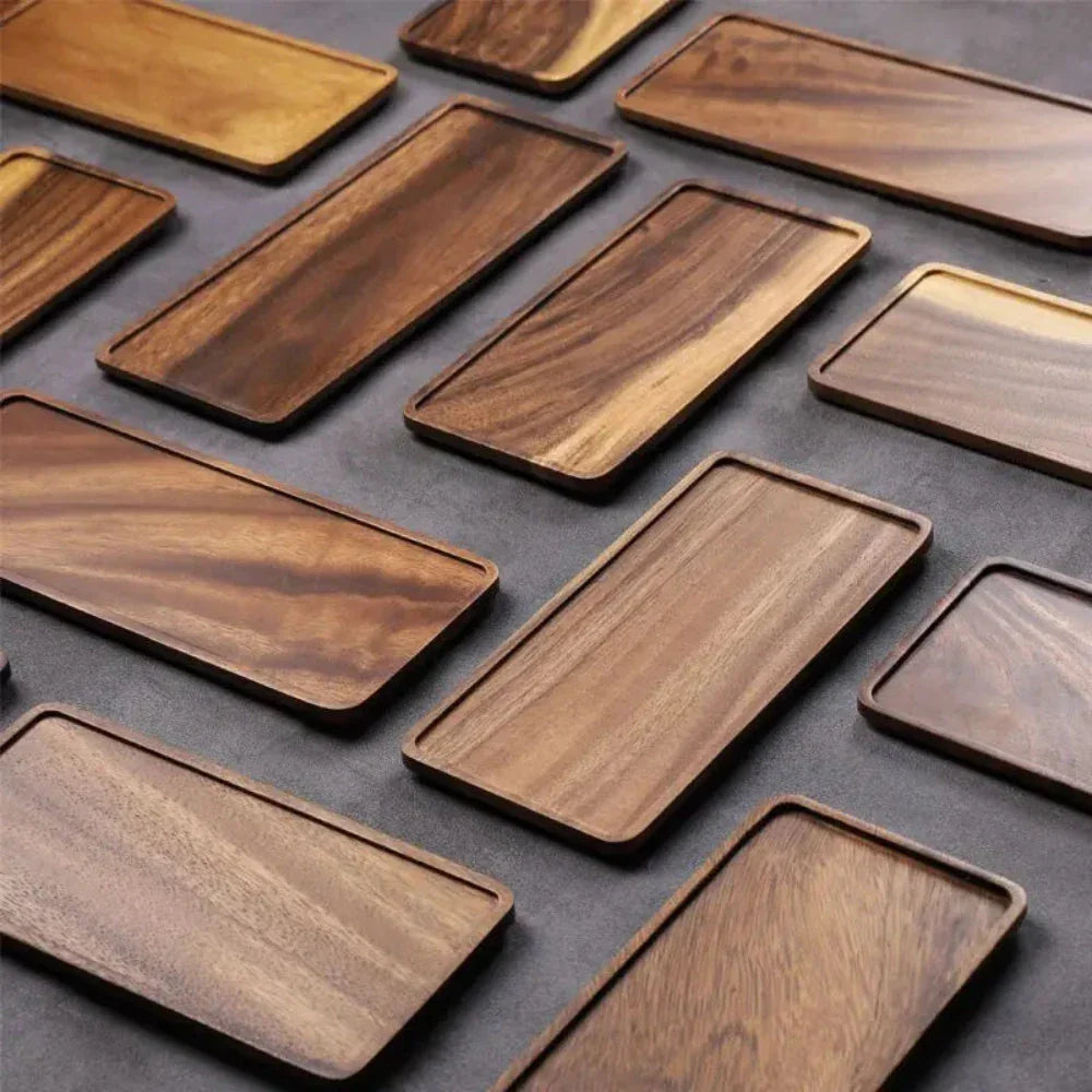 Serving Tray - Wooden Countertop, back view - House Of Avana