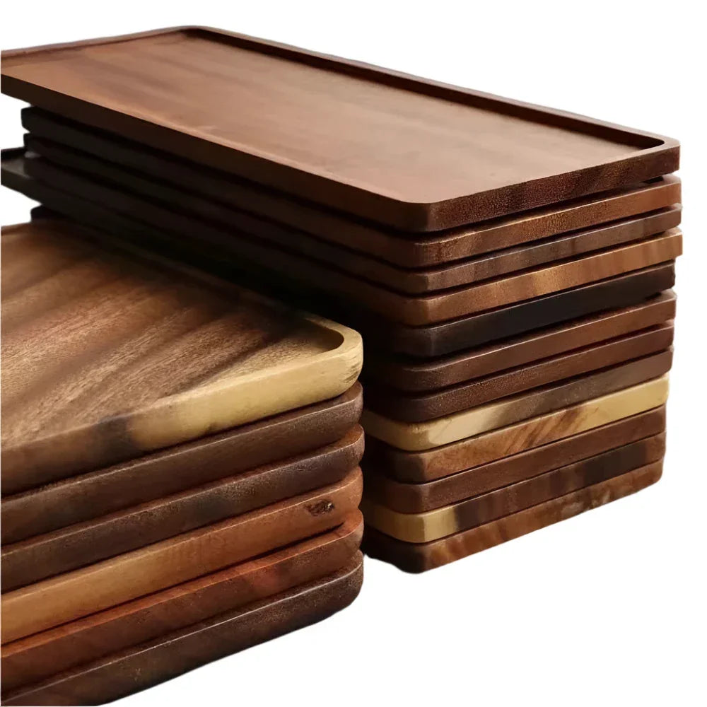 Serving Tray - Wooden Countertop, side view - House Of Avana