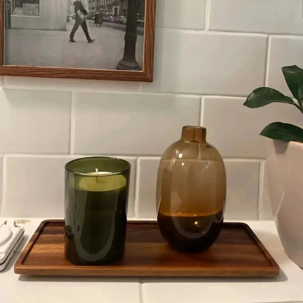 Serving Tray - Wooden Countertop, detail shot - House Of Avana