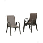 Set Of 4 Patio Dining Chairs, Stackable Outdoor All-Weather Aluminum Frame Chairs With Backrest For Indoor, Lawn, Deck, Poolside, Porch Furniture House Of Avana