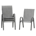Set Of 4 Patio Dining Chairs, Stackable Outdoor All-Weather Aluminum Frame Chairs With Backrest For Indoor, Lawn, Deck, Poolside, Porch Furniture House Of Avana