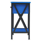 Set of 2 - 1 Drawer Nightstand in Dark Blue and Black