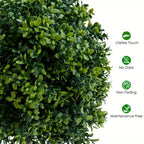 Set of 2 Realistic 50.8cm Artificial Boxwood Topiary Trees with Pots - Full Ball Shape Fake Shrubs, Faux Conical Trees for Indoor/Outdoor Use, Low-Maintenance Plastic Foliage (No Pruning) - Christmas, Garden & Decor House Of Avana